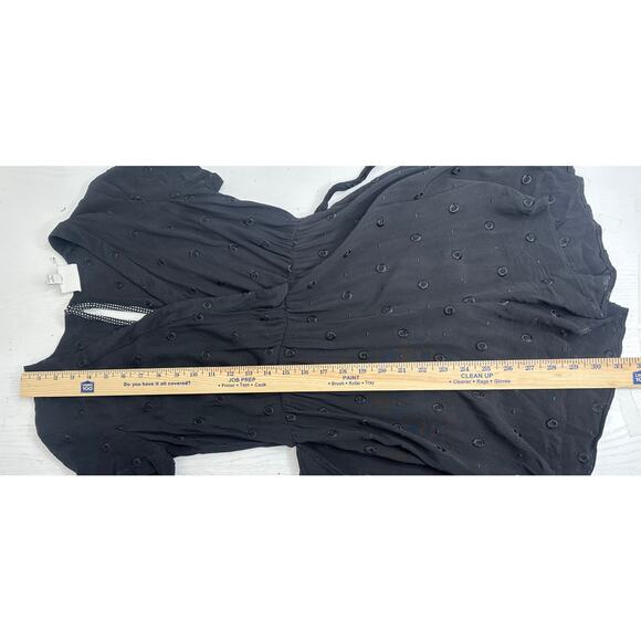 Anthropologie Ettwa Greenbrier Embroidered Romper Black Short Sleeve Bohemian XS - Picture 8 of 9